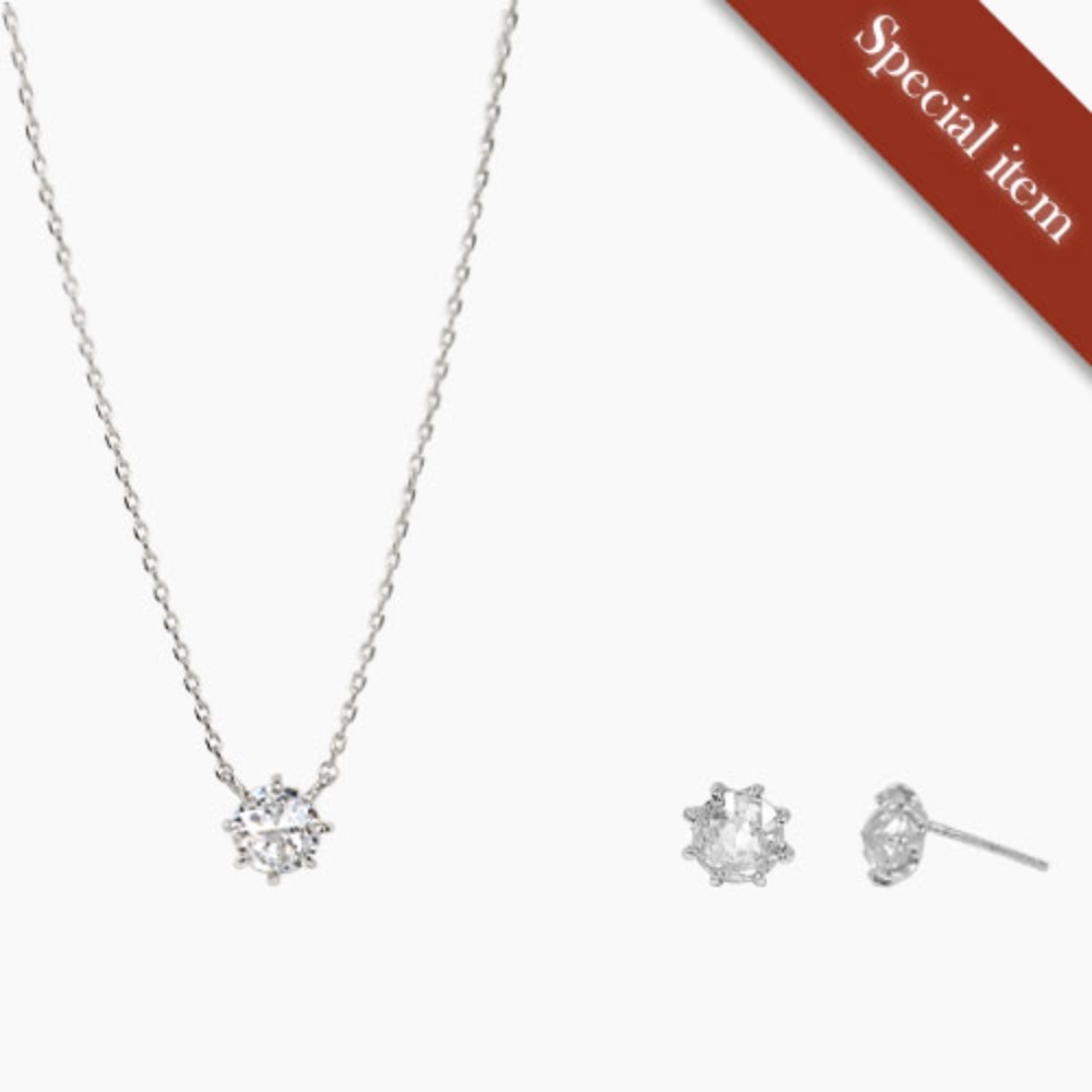 [Special] 티타니아 다이아몬드 컷 목걸이+귀걸이 set